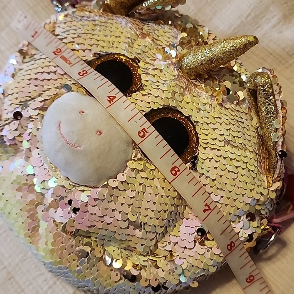 Ty Fashion The Unicorn Sequin Wristlet Girls Purse Fashion Flippy Gold - Picture 7 of 8